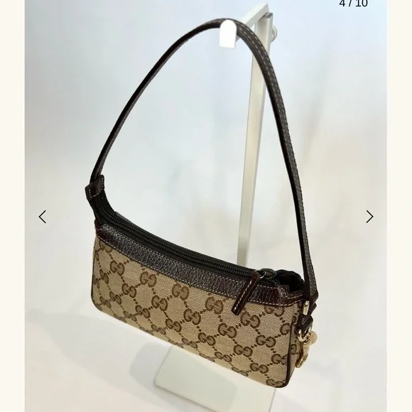 Gucci Brown Monogram Shoulder Bag - Picture 6 of 13
